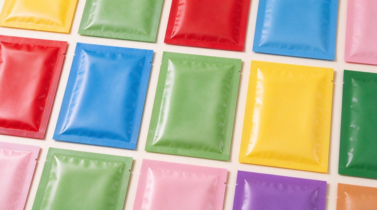 Colorful private-label sheet mask sachets