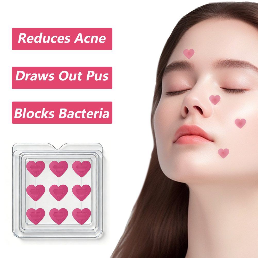 Love Soluble Microneedle Anti-Pimple Patch - Heart-shaped Microcrystalline Anti-Pimple Patch - Suitable for Red and Swollen Cystic Acne Patches
