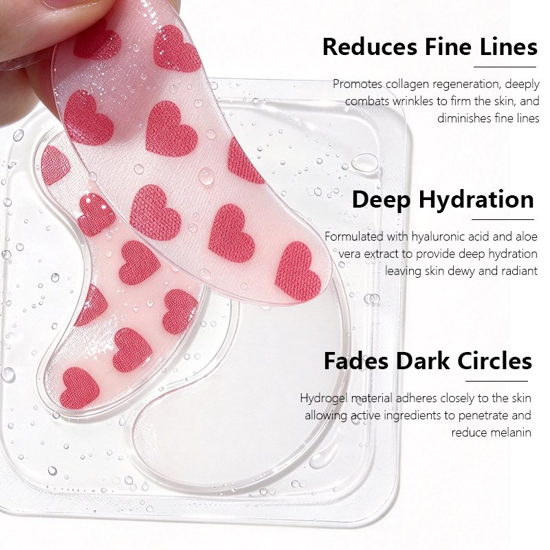 Heart Print Hydrogel Under Eye Patches - Private Label