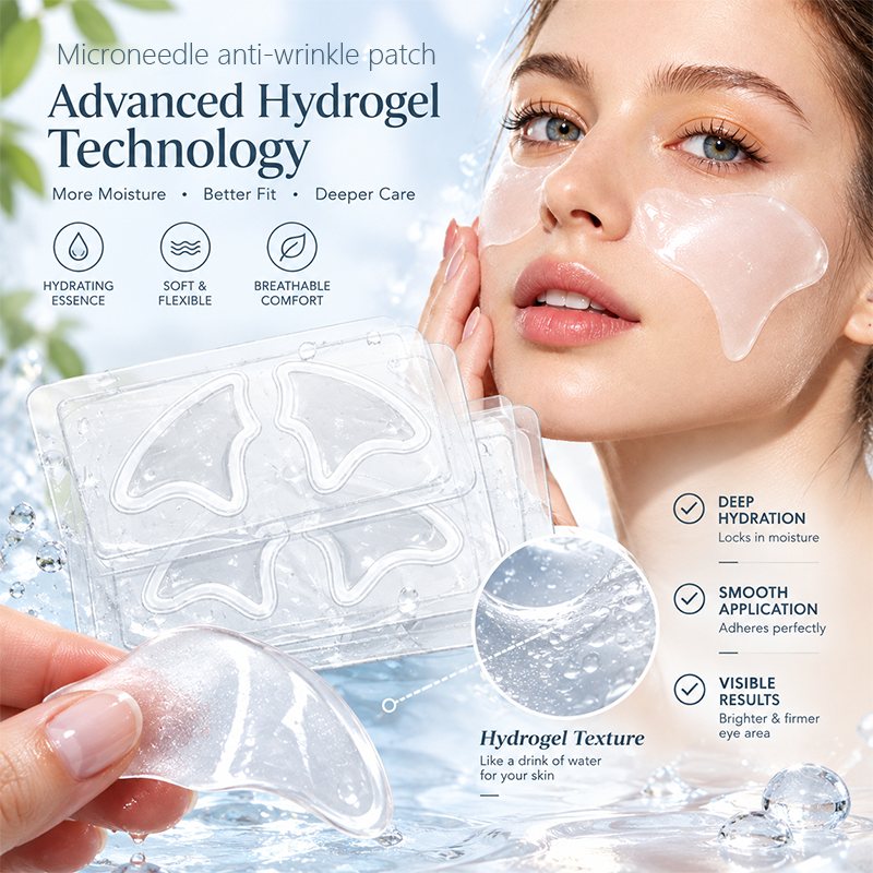 Microneedle Anti-Wrinkle Patch, Anti Aging Fine Line Reducing Microneedle Face Patch OEM Private Label