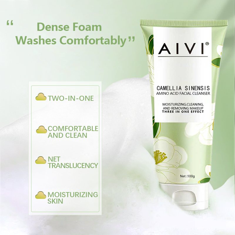 Private Custom OEM Camellia Amino Acid Facial Cleanser, Cloud Soft Texture, Deep Cleansing, Non-drying & No Tightness