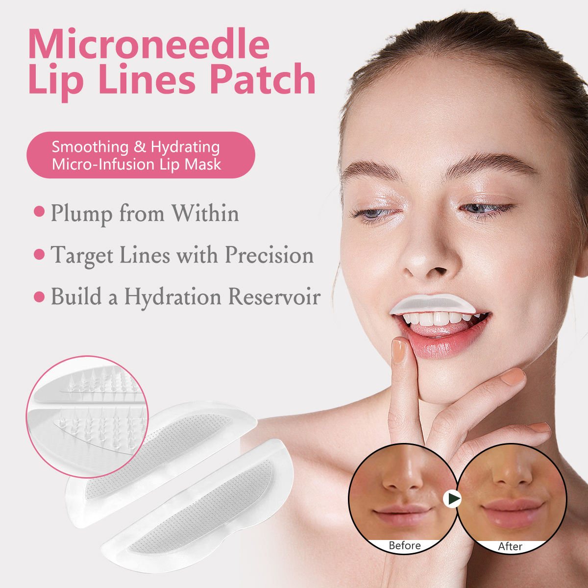 Hyaluronic Acid Dissolving Microneedle Lip Mask
